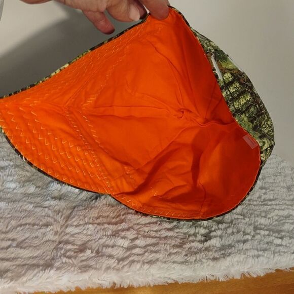 Comeaux Camo/Hunters Orange Reversible Welders Cap - Picture 6 of 7